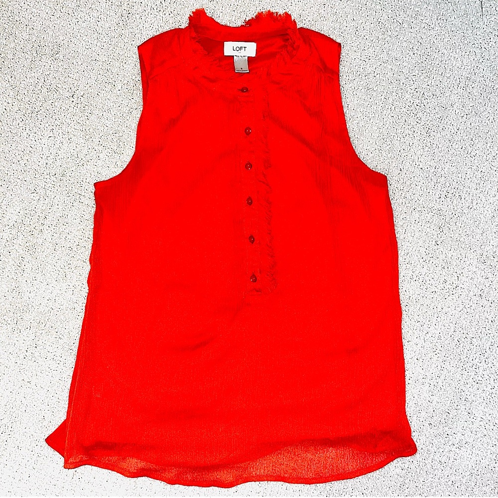 Orange Tank Top Blouse - LOFT - Size S